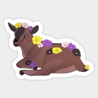 Nonbinary Pride Baby Goat Kid Sticker